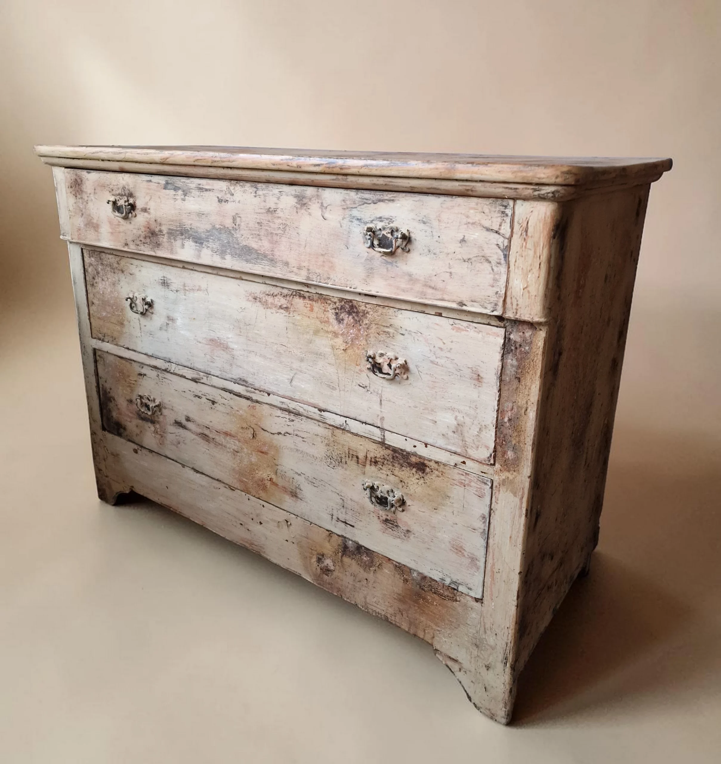 Commode ancienne louis philippe patinée beige rosé – Image 2
