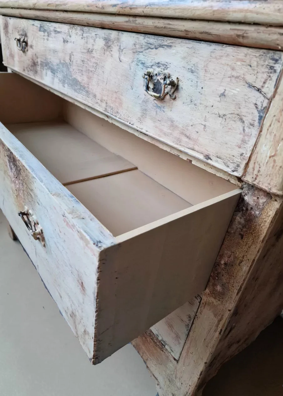 Commode ancienne louis philippe patinée beige rosé – Image 5