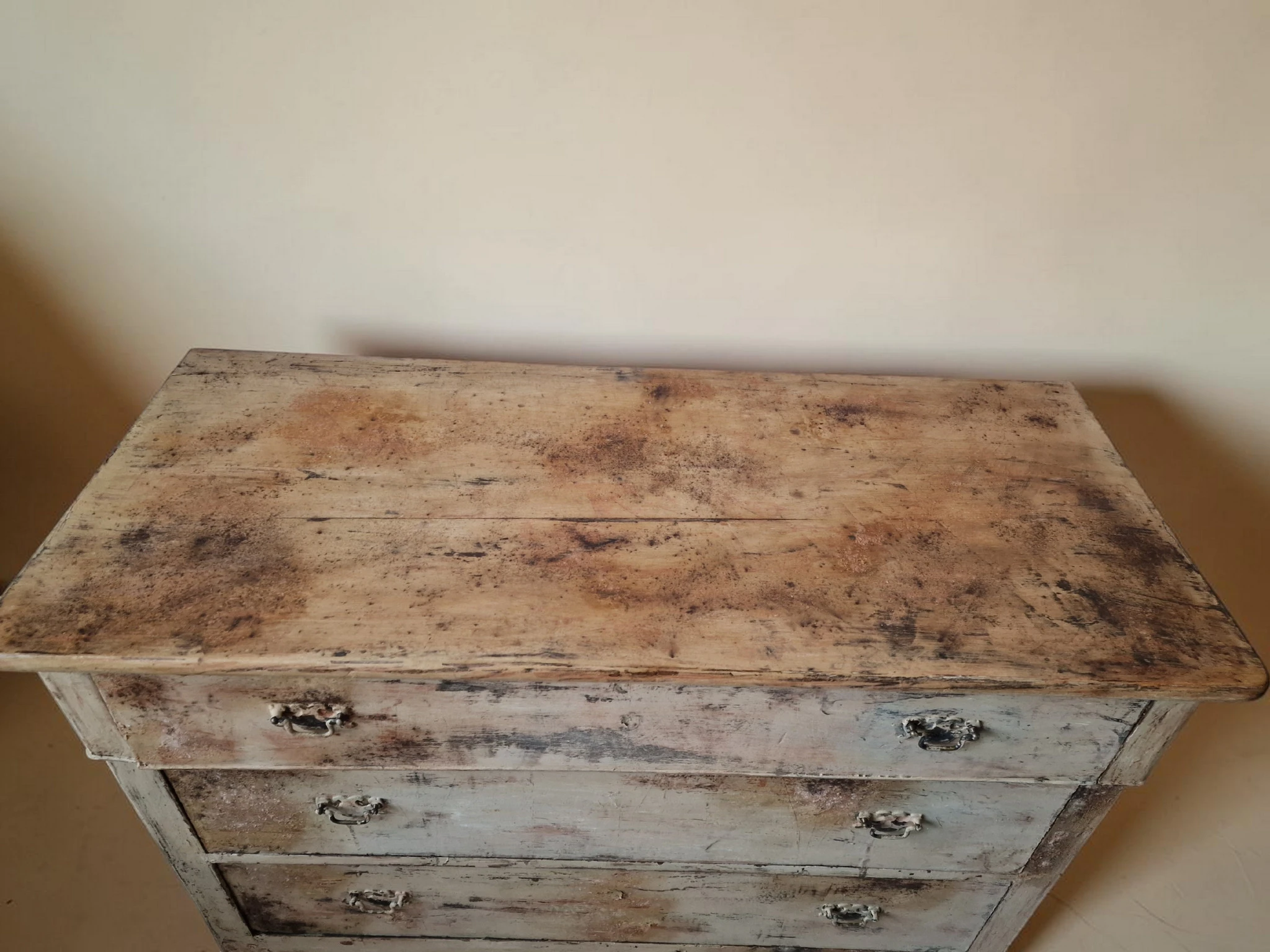 Commode ancienne louis philippe patinée beige rosé – Image 6