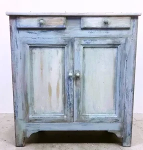 Buffet parisien ancien patiné peint bleu