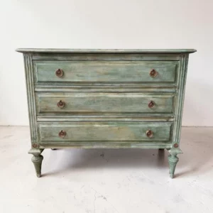 commode ancienne patinée vert antique